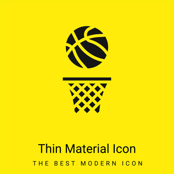 Μπάσκετ minimal φωτεινό κίτρινο υλικό εικονίδιο - Διάνυσμα, εικόνα