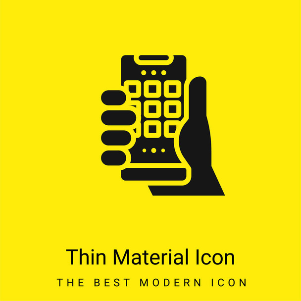 Application minimal bright yellow material icon - Vector, Image
