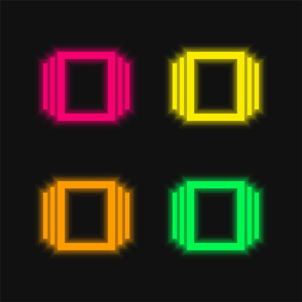Alba čtyři barevné zářící neonový vektor ikona - Vektor, obrázek