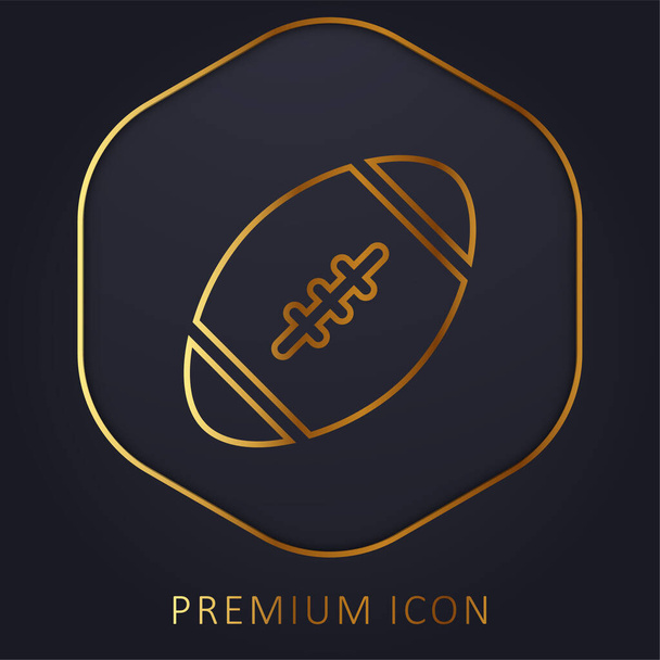 Amerikkalainen jalkapallo kultainen linja premium logo tai kuvake - Vektori, kuva