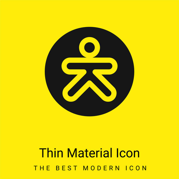 Accesibilidad mínimo icono de material amarillo brillante - Vector, imagen