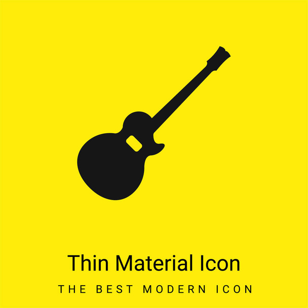 Acoustic Guitar Silhouette minimal bright yellow material icon - Vector, Image
