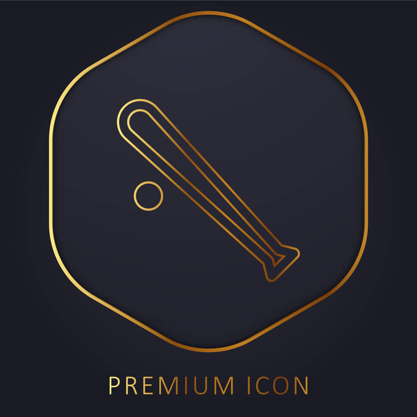 Baseball Equipment golden line premium logo or icon - Vector, Image