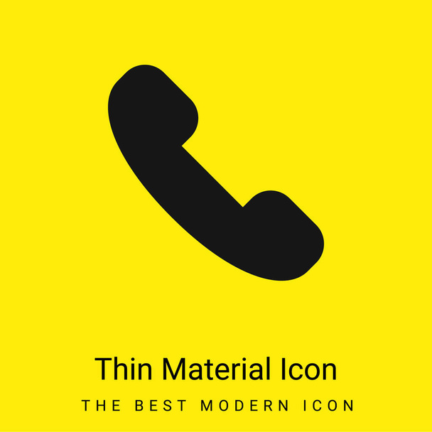 Atender Chamada mínima amarelo brilhante ícone de material - Vetor, Imagem