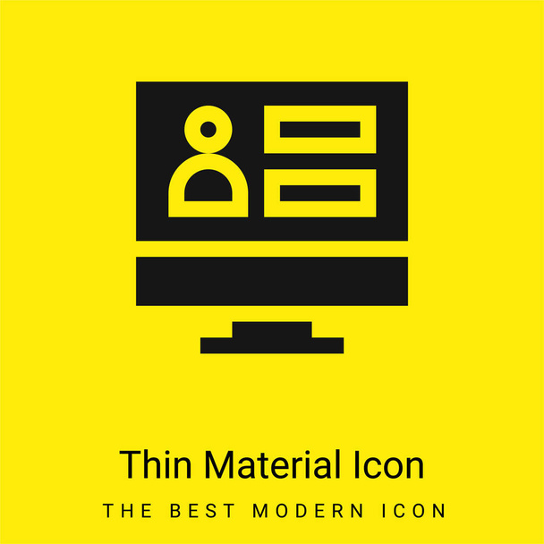 Admin mínimo icono de material amarillo brillante - Vector, Imagen
