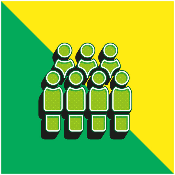 Public Logo vectoriel 3D moderne vert et jaune - Vecteur, image