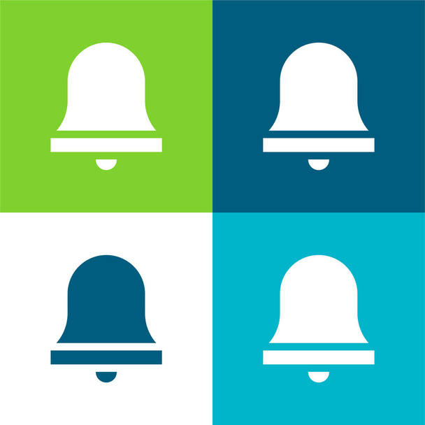 Alarma Bell Flat conjunto de iconos mínimo de cuatro colores - Vector, imagen