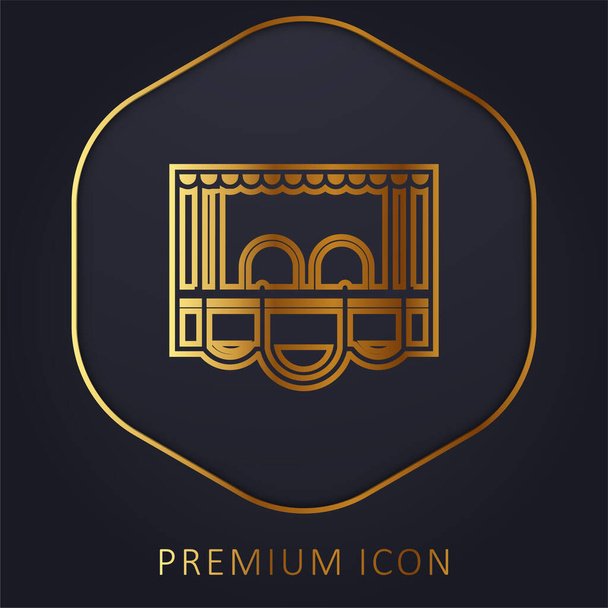 Box Seat logotipo de línea dorada premium o icono - Vector, Imagen