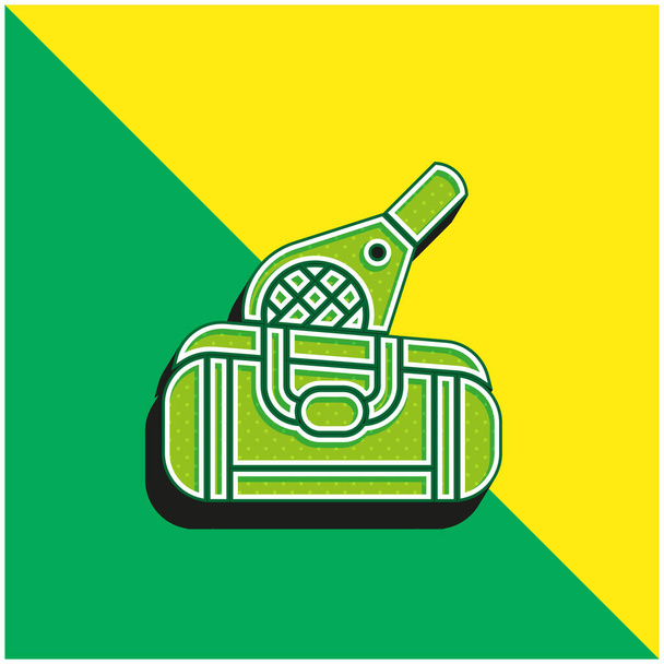 Yeşil ve sarı modern 3d vektör simgesi logosu - Vektör, Görsel