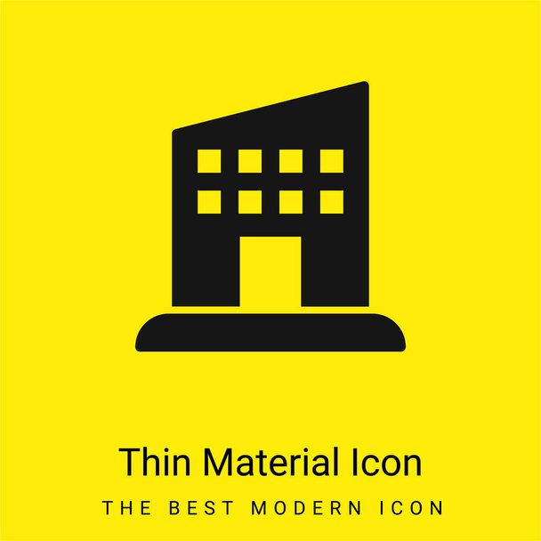 Appartment minimal bright yellow material icon - Vector, Image