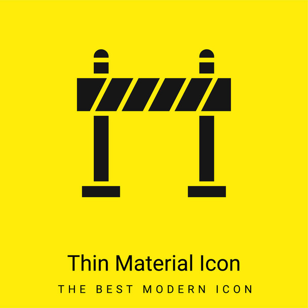 Barrière minimale icône matériau jaune vif - Vecteur, image