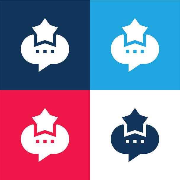 Best blue and red four color minimal icon set - Vector, Image