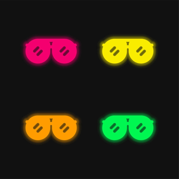 Accessory four color glowing neon vector icon - Vector, Image