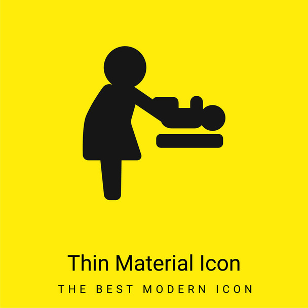 Baby Changer minimal bright yellow material icon - Vector, Image