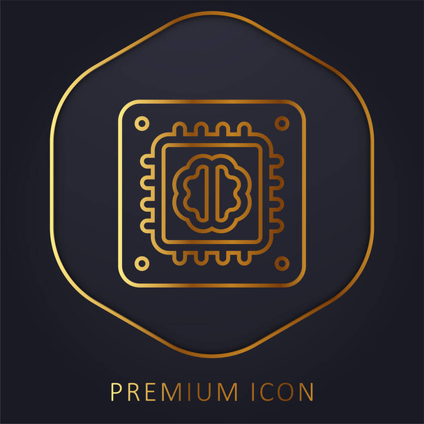 Künstliche Intelligenz goldene Linie Premium-Logo oder Symbol - Vektor, Bild