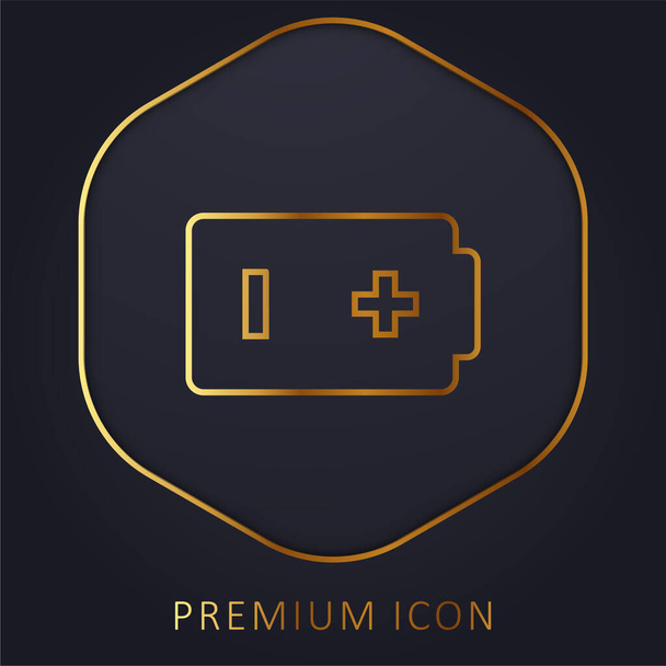 Батарея золотой линии премиум логотип или значок - Вектор,изображение