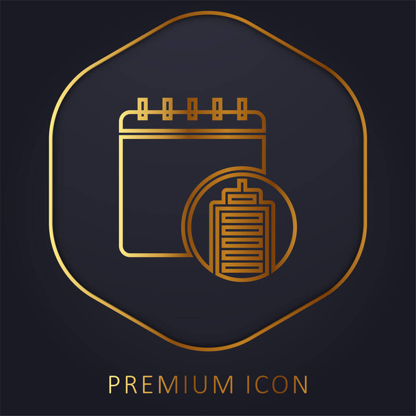 Logotipo o icono premium de línea dorada - Vector, Imagen