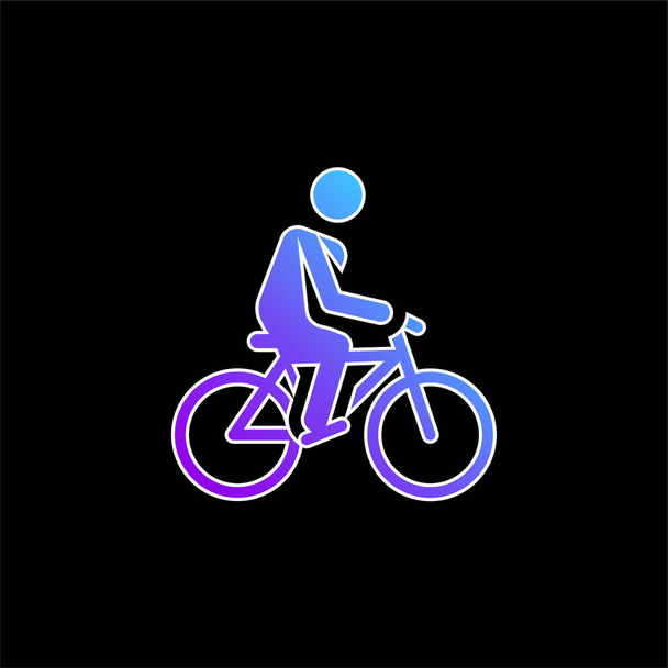 Icône vectorielle de dégradé bleu vélo - Vecteur, image
