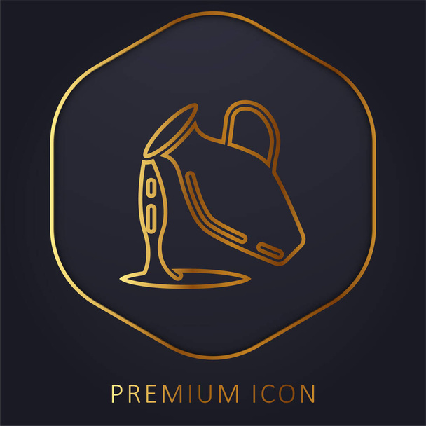 Aquário linha dourada logotipo premium ou ícone - Vetor, Imagem