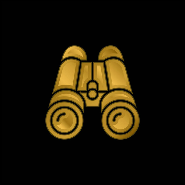 Dürbün altın kaplama metalik simge veya logo vektörü - Vektör, Görsel