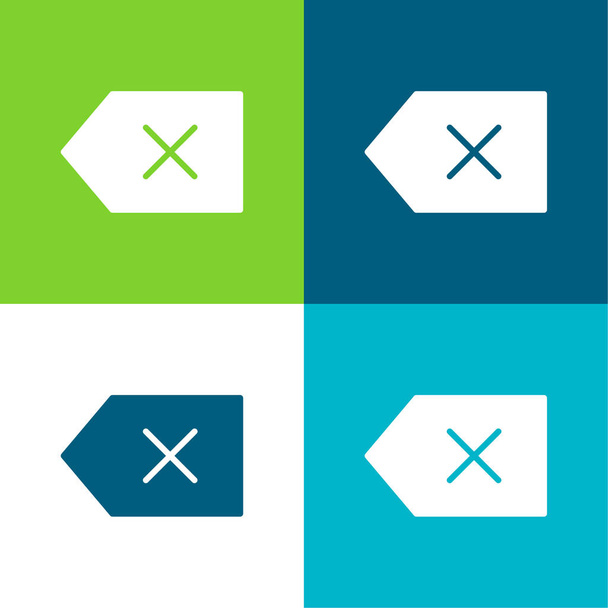 Backspace Set di icone minime a quattro colori piatti - Vettoriali, immagini
