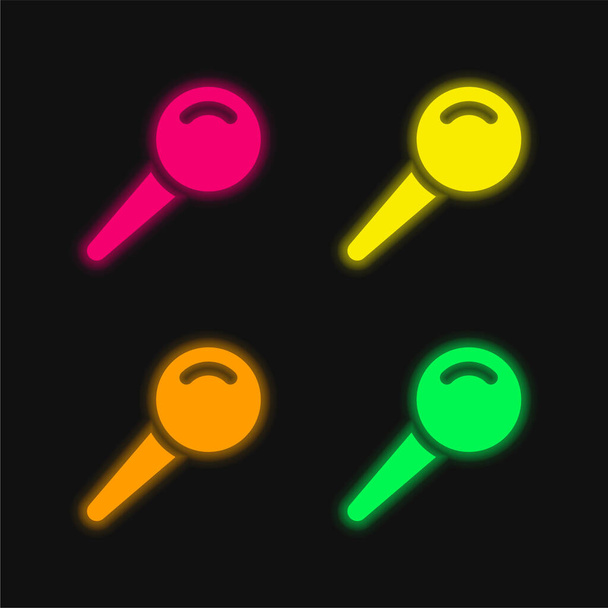 Büyük Pin dört renk parlayan neon vektör simgesi - Vektör, Görsel