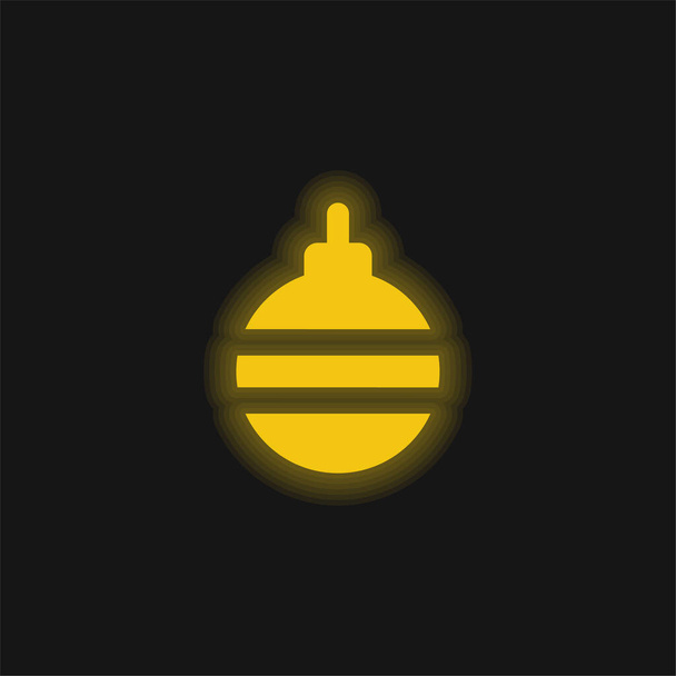 Bauble amarillo brillante icono de neón - Vector, imagen