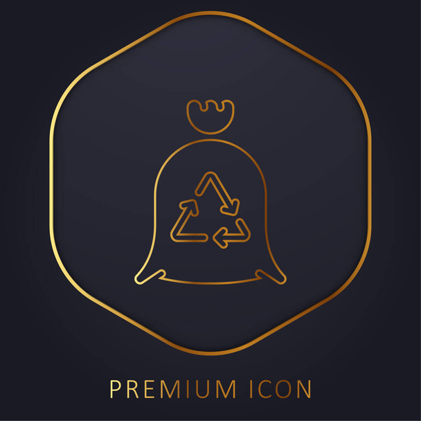 Poubelle ligne d'or logo premium ou icône - Vecteur, image