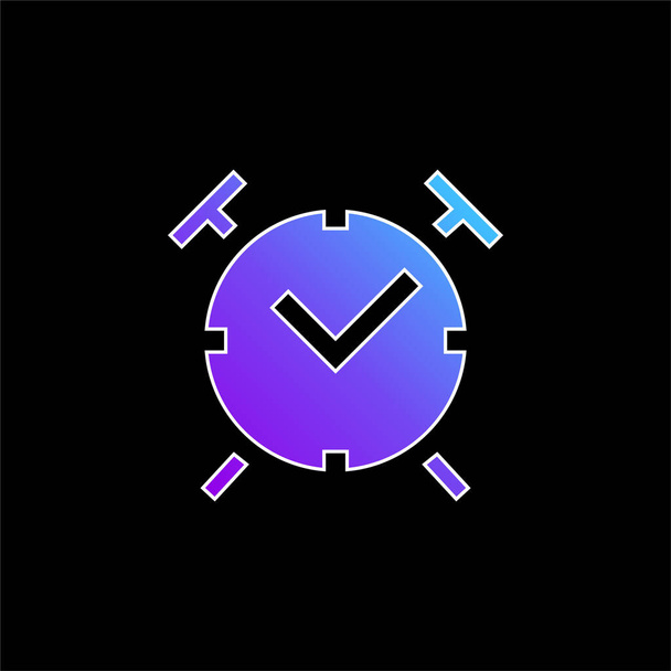 Relógio de alarme ícone vetor gradiente azul - Vetor, Imagem