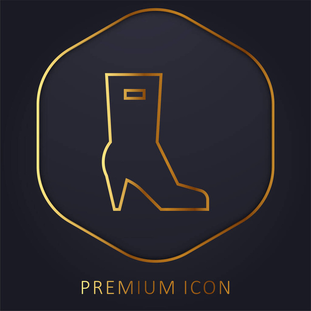 Bottes ligne d'or logo premium ou icône - Vecteur, image