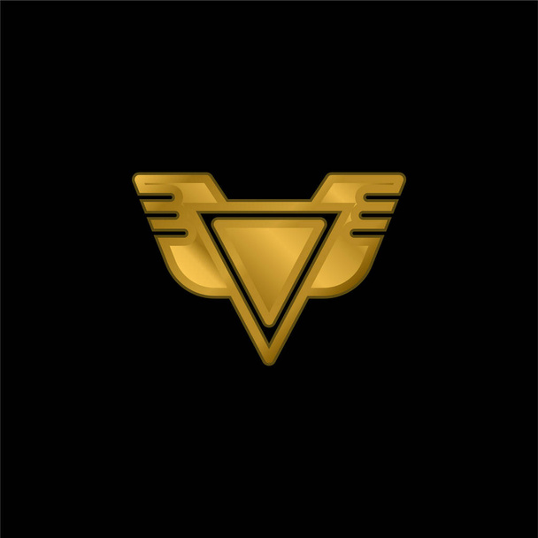 Badge vergulde metalic icoon of logo vector - Vector, afbeelding