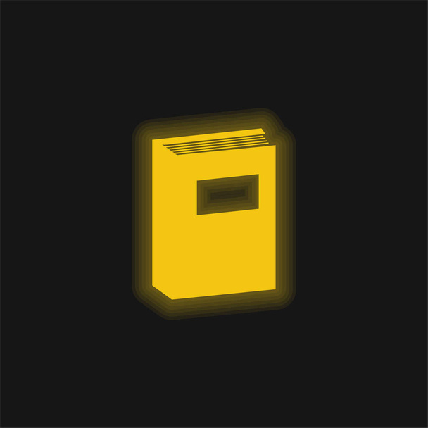Book Education Tool yellow glowing neon icon - Vector, Image