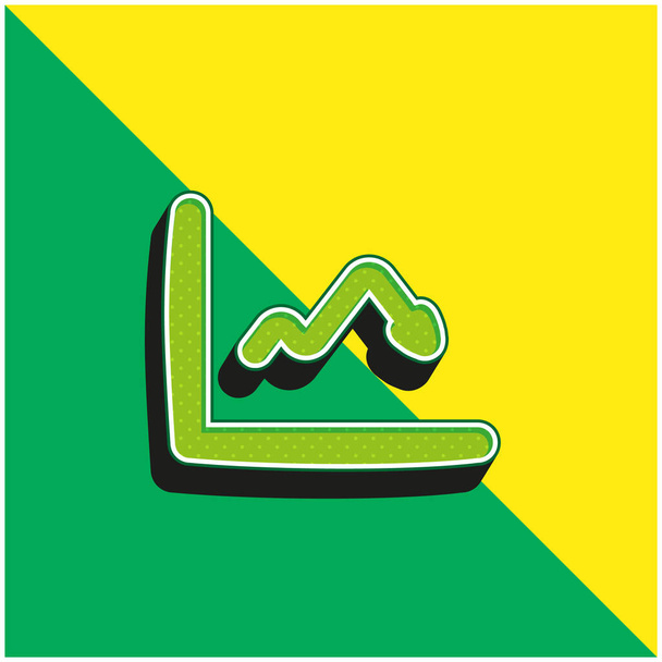 Arrows Green and yellow modern 3d vector icon logo - Vector, Image