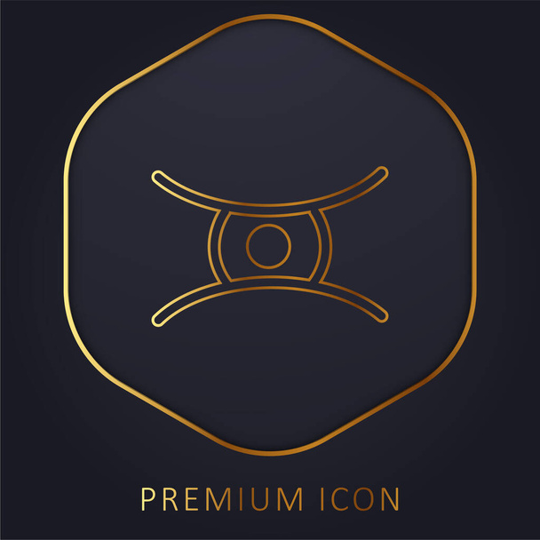 Animal Eye Shape arany vonal prémium logó vagy ikon - Vektor, kép