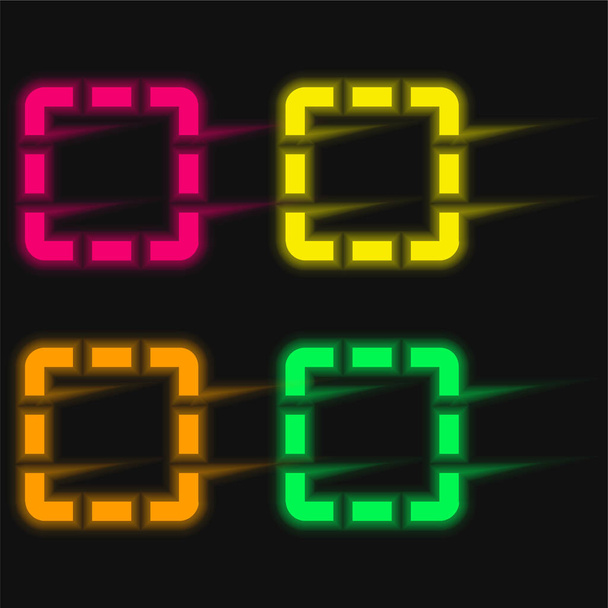 Κατανομή τεσσάρων χρωμάτων λαμπερό εικονίδιο διάνυσμα νέον - Διάνυσμα, εικόνα