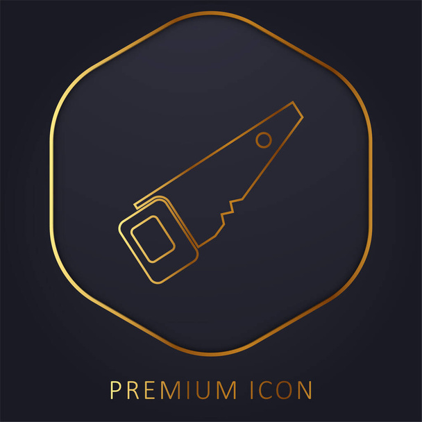 Black Saw línea dorada logotipo premium o icono - Vector, imagen
