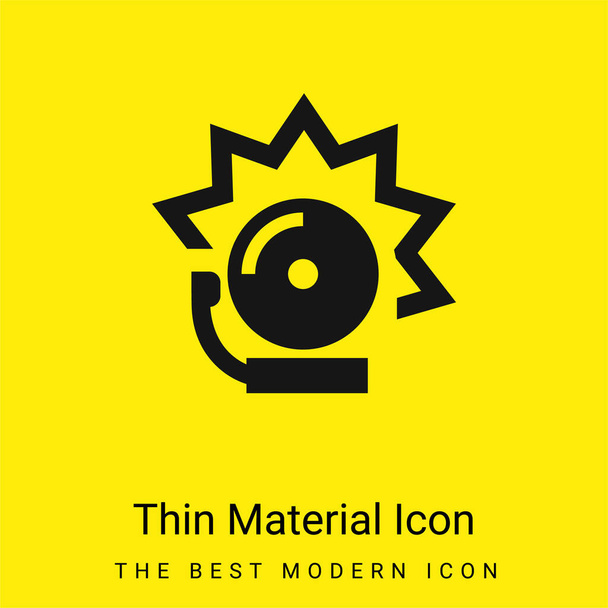 Alarm Znak minimalny jasny żółty materiał ikona - Wektor, obraz