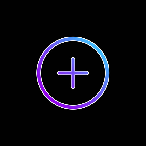Hinzufügen Circular Outlined Button blaues Gradienten-Vektorsymbol - Vektor, Bild