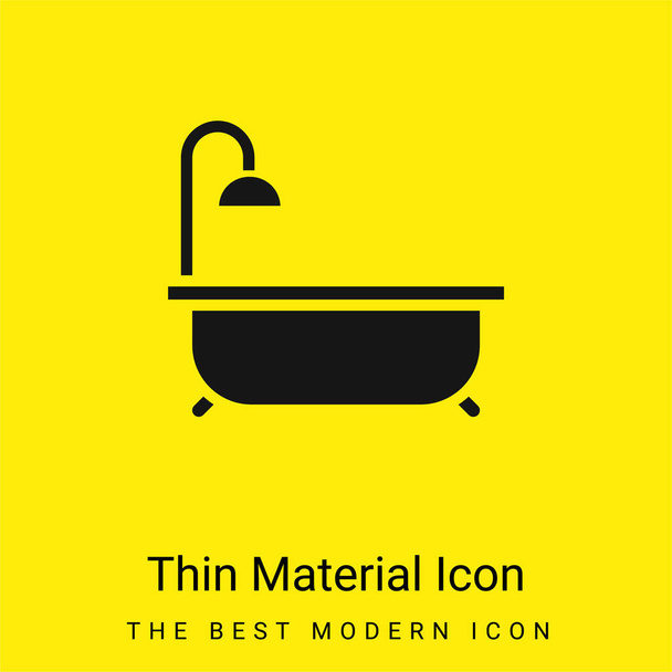 Fürdőkád minimális élénk sárga anyag ikon - Vektor, kép