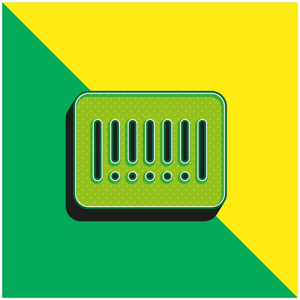 Code à barres Logo vectoriel 3d moderne vert et jaune - Vecteur, image