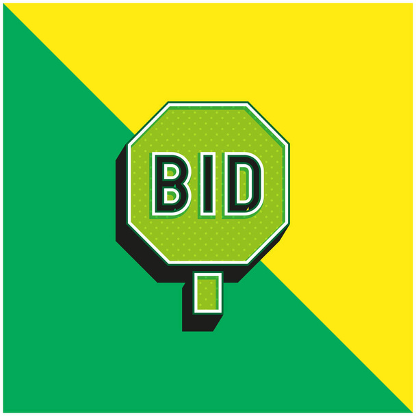 Προσφορά Πράσινο και κίτρινο σύγχρονο 3d διάνυσμα εικονίδιο λογότυπο - Διάνυσμα, εικόνα