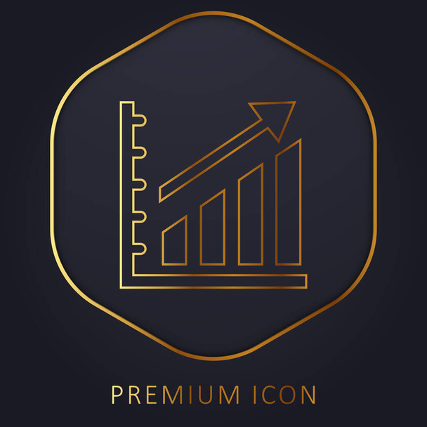 Emelkedő statisztikák Grafikus arany vonal prémium logó vagy ikon - Vektor, kép