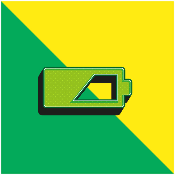 50 prosenttia akku Vihreä ja keltainen moderni 3d vektori kuvake logo - Vektori, kuva