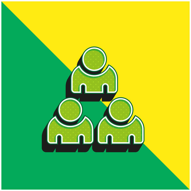 Κοινό Πράσινο και κίτρινο σύγχρονο 3d διάνυσμα εικονίδιο λογότυπο - Διάνυσμα, εικόνα