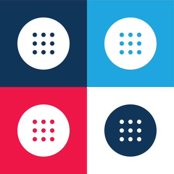 Приложение синий и красный четыре цвета минимальный набор значков - Вектор,изображение