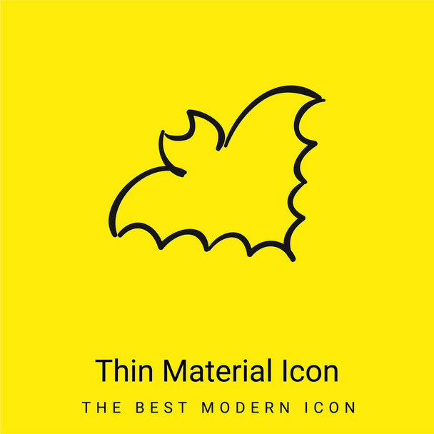 Bat Zarys minimalny jasnożółty materiał ikona - Wektor, obraz