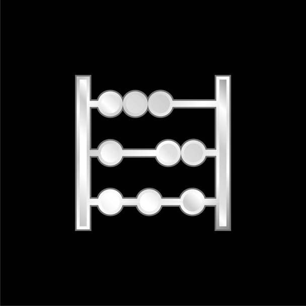 Icône métallique plaqué argent Abacus - Vecteur, image