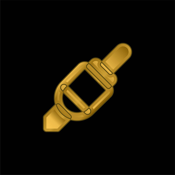 Audio Jack złocone metaliczna ikona lub wektor logo - Wektor, obraz