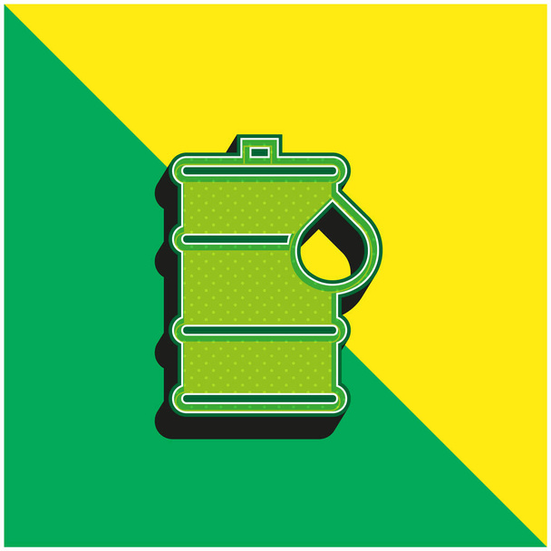 Barrel Green and yellow modern 3d vector icon logo - Vector, Image