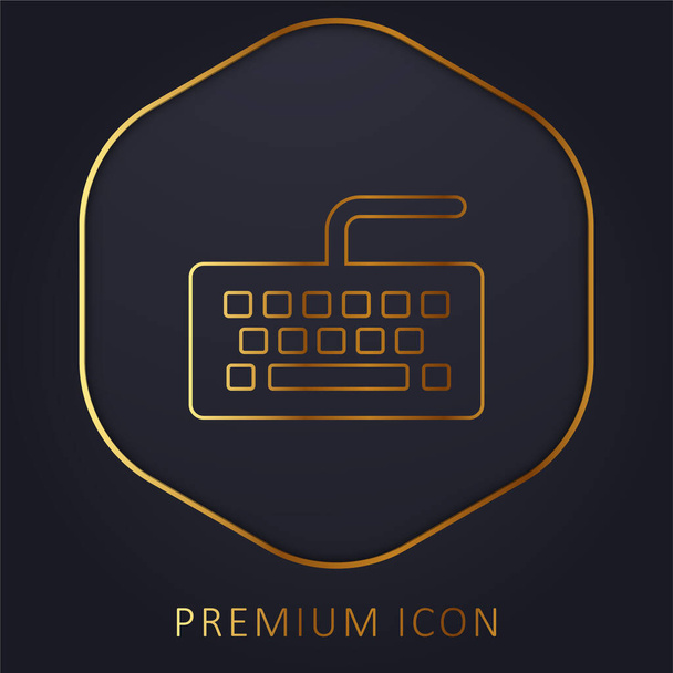 Teclado negro línea de oro logotipo premium o icono - Vector, Imagen